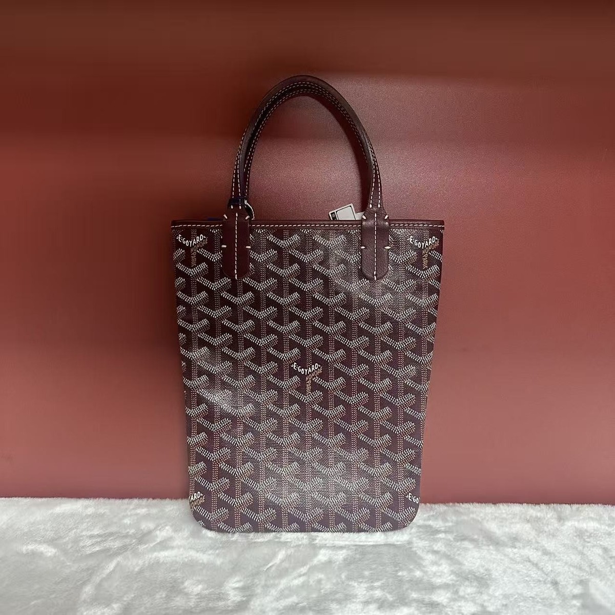 Goyard Vertical Tote Bag Brown Monogram Canvas Top Handle Designer