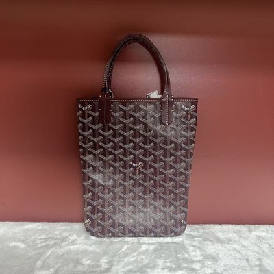 Goyard Vertical Tote Bag Brown Monogram Canvas Top Handle Designer