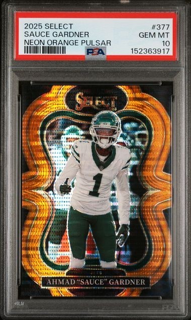 2025 Panini Select Sauce Gardner #377 Neon Orange Pulsar 2/7 PSA 10 PoP 1