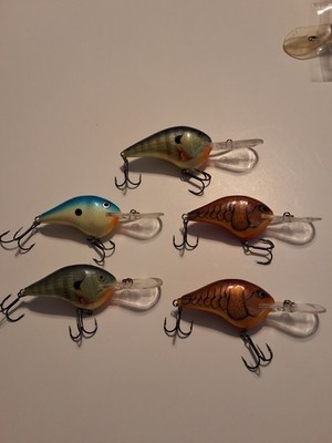 RAPALA Dt-10 BLUE PEARL, BLUEGILL, 2-CRAWDADS, & DT14 BLUEGILL 5 LURES FISHING
