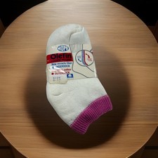 VTG Socks Womens Olefin New White Pink Low Ankle 9-11 90s 80's USA 100 Cotton