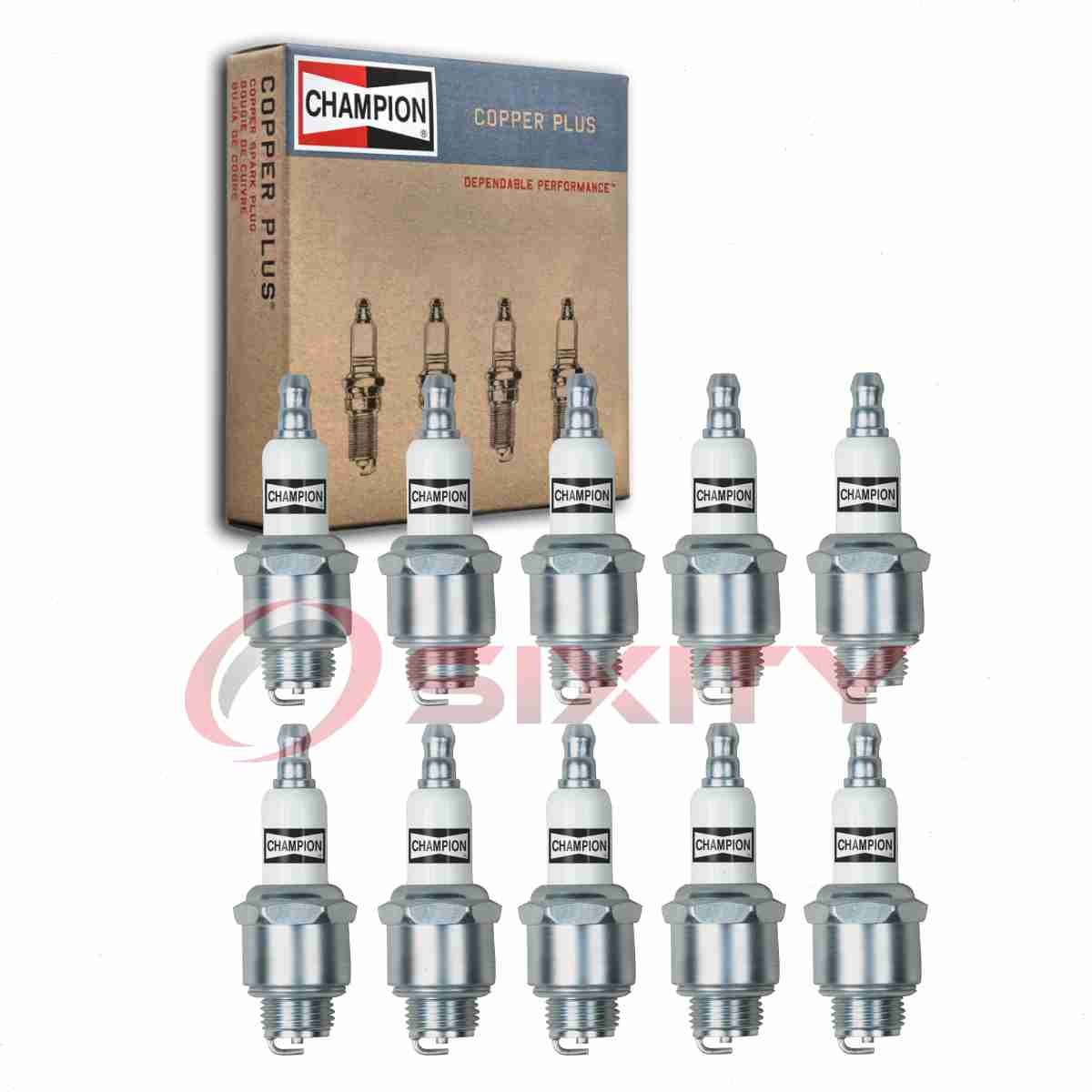 10 pc Champion Copper Plus 868 Spark Plugs for W14MRU RJ19LM GL4RC BR2LM vu