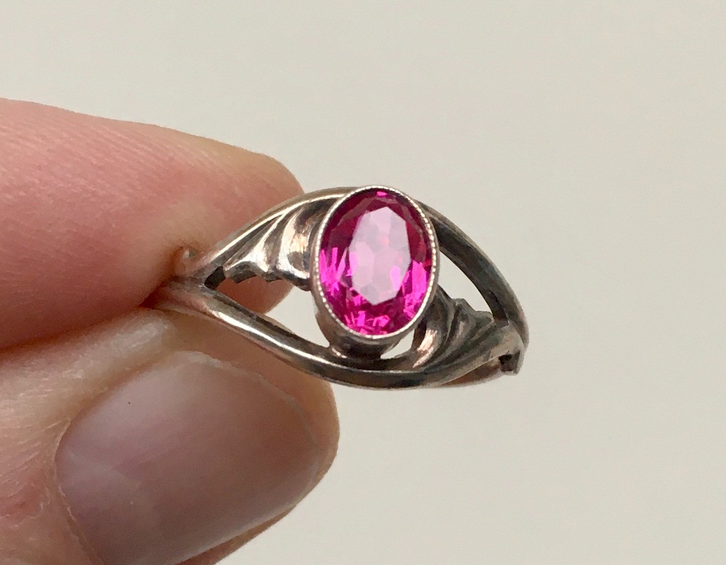 Ring № 77 Vintage Soviet Red Ruby Ring Silver Rin… - image 16