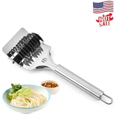 Manual Noodle Cutter Rolling Spaghetti Maker & Pasta Press Tool Stainless Steel