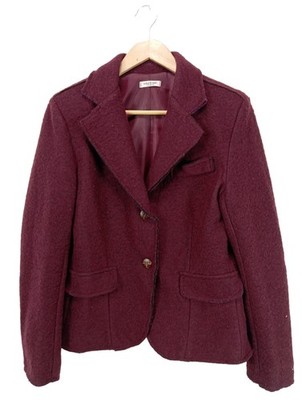 YOUR & SELF Woll-Blazer Damen Blazer Gr. DE 40 brombeerrot Casual-Look