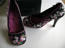IRREGULAR CHOICE WOMENS SHOES 37 BLACK PINK F...