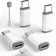 4 Pack Lightning to USB C Adapter for iPhone 15/16/16 Pro Max/Plus,Samsung S24,S