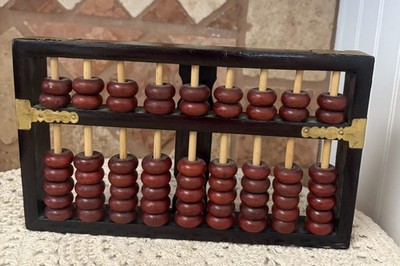 Traditional Chinese Abacus 2:5 Bead Configuration Brass Hardware