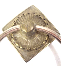 Bath Kitchen Towel Ring Brass Holder Amer Tack Hardware 1974 Patina No Screws