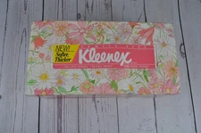 Vintage Kleenex Tissues Pink Facial Tissues 1986 Sealed Box Prop