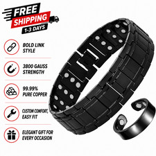 Copper Bracelet for Men 99.99 Pure Copper Magnetic 3X Strength Adjustable