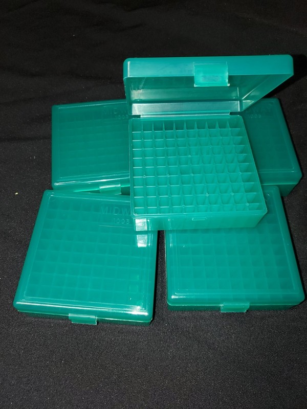 5 Midway Reloading Ammo Boxes  #1003 100 Round Boxes .38 Super 38spl/357mag