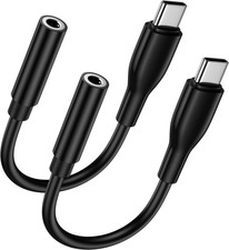 USB C to 3.5mm Headphone Adapter for Samsung Galaxy S25 Ultra S24 FE black