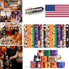 Halloween Slap Bracelets 48PCS Multi Color Fun Treats for Kids Halloween Parties