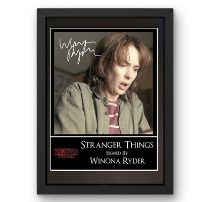 Stranger Things Joyce Byers Winona Ryder V2 signiert gerahmt ODER montiert