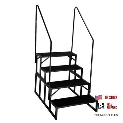 RV Steps with Dual Handrails, 4 Step Spa Hot Tub Steps 4 Step w/ 2 Handrails