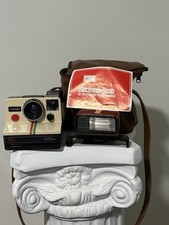 Polaroid OneStep Sears Special Land Camera Beige Black Electronic Flash Case