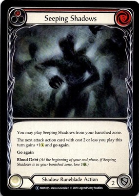 Seeping Shadows (Red) NM/M R MON165 Monarch Flesh and Blood