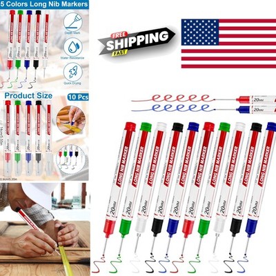 10 Pcs Deep Hole Marker Pens Multi Color Quick Dry Waterproof for DIY Projects