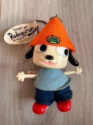 1998年　パル・ウォン「P.A.S.A Rapper」ビニール製　アートトイ Parappa the Rapper 1997 Keychain Figure Doll Mascot Bandai Heisei