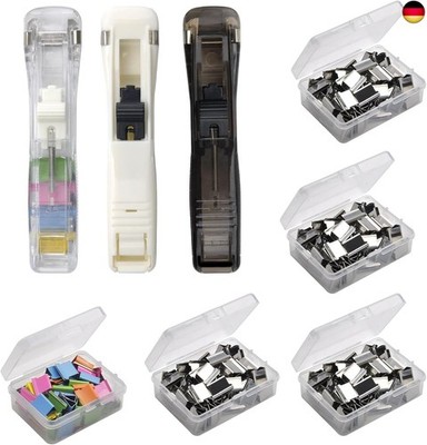 Hefter Clip Dispenser, 3 Stücke Klammernspender Reusable Tragbarer Fast Clam 