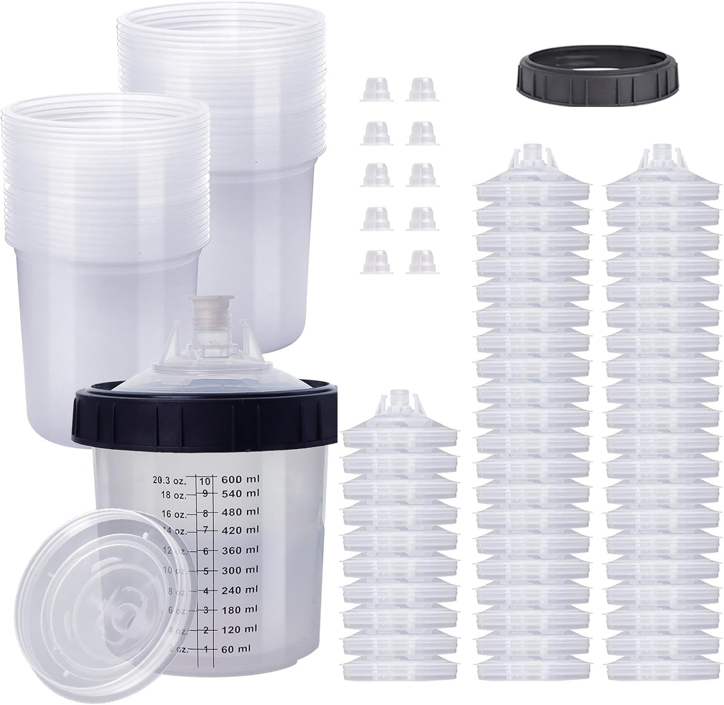 Misurino Graduato per Pistola Vernice, Coppa Miscelatrice Monouso per Sistema Di