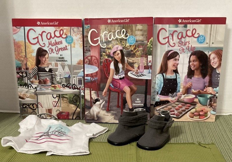 6ps American Girl Grace Thomas 18" GOTY 2014 Retired Meet Top Shoes 3 Books EUC