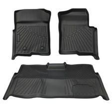 Floor Mats Fr For Ford F-150 F150 Super Crew Cab 2010 2011-2014 Black Tpe Liner