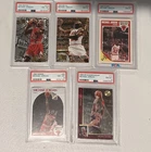Michael Jordan 5 Card Lot PSA 8 Bulls 1995 Metal #212 #13 + Fleer Hoops SP