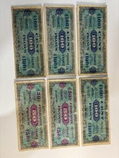 France 1944 Lot of 6 Banknotes 50 & 100 Cent Francs (Allied Military Currency) 
