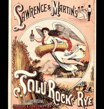 Angel Consumption Cure Lawrence Martins Rock & Rye Tolu Whiskey Trade Card j.US