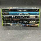 Microsoft Xbox Original 6 Game Lot Untested Halo Cat In The Hat Area-51