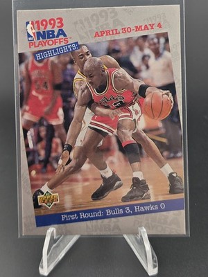 1993-94 Upper Deck Michael Jordan First Round: Bulls 3, Hawks 0 #180 C NMT