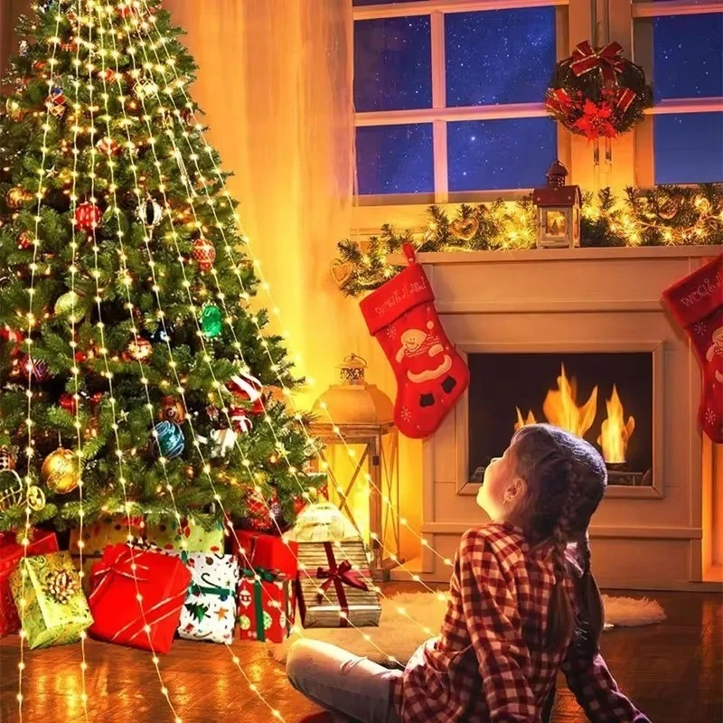 LED Star Waterfall Lights Christmas Decorations String Lights Christmas Tree - Image 2 of 4