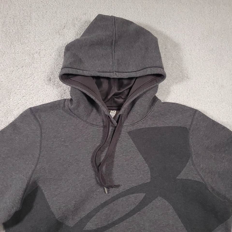 Under Armour 半合身连帽衫女式 XL 灰色标志全季装备 — 第 3/4 张图片
