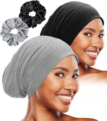 Sleep Cap Bonnet for Sleeping Black Women, Adjustable Cooling Ice Silk Lined Bon