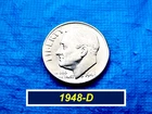 1948-D Roosevelt Dime  ➫  "Uncirculated"  ➫  Bright Original Luster  ➫ 348Da