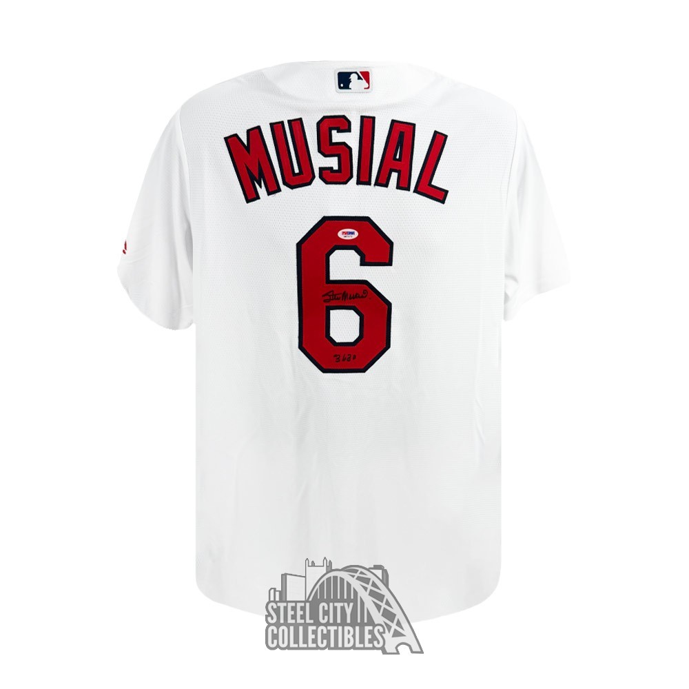 Stan Musial 3630 Autographed St Louis Cardinals Majestic White Jersey - PSA/DNA