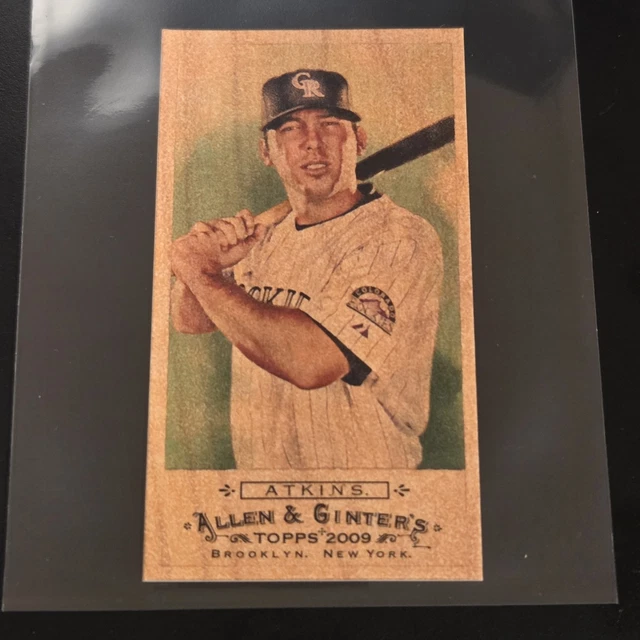 2009 Topps Allen & Ginters Garrett Atkins 1/1 Mini Wood Short Print