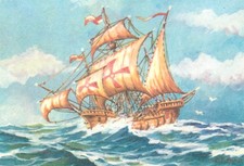 B587 Santa Maria Christopher Columbus flagship 500th anniversary postcards 1992