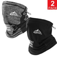 2PCS Face Cover Masks Scarf Neck Gaiter Windproof Balaclava Headband for Cycling