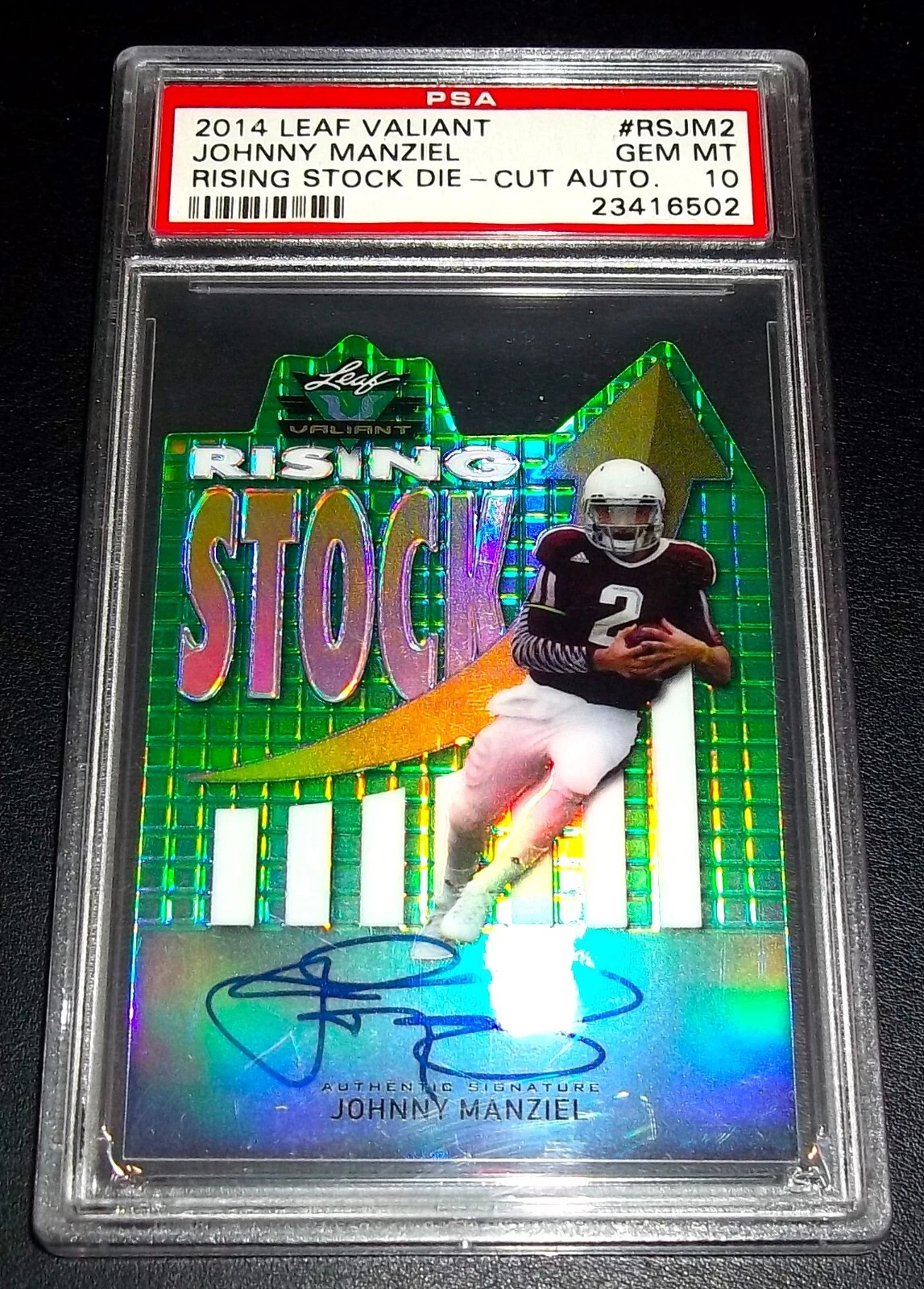 Johnny Manziel Leaf Valiant Rising Stock Die-Cut Autograph #RSJM2 Base
