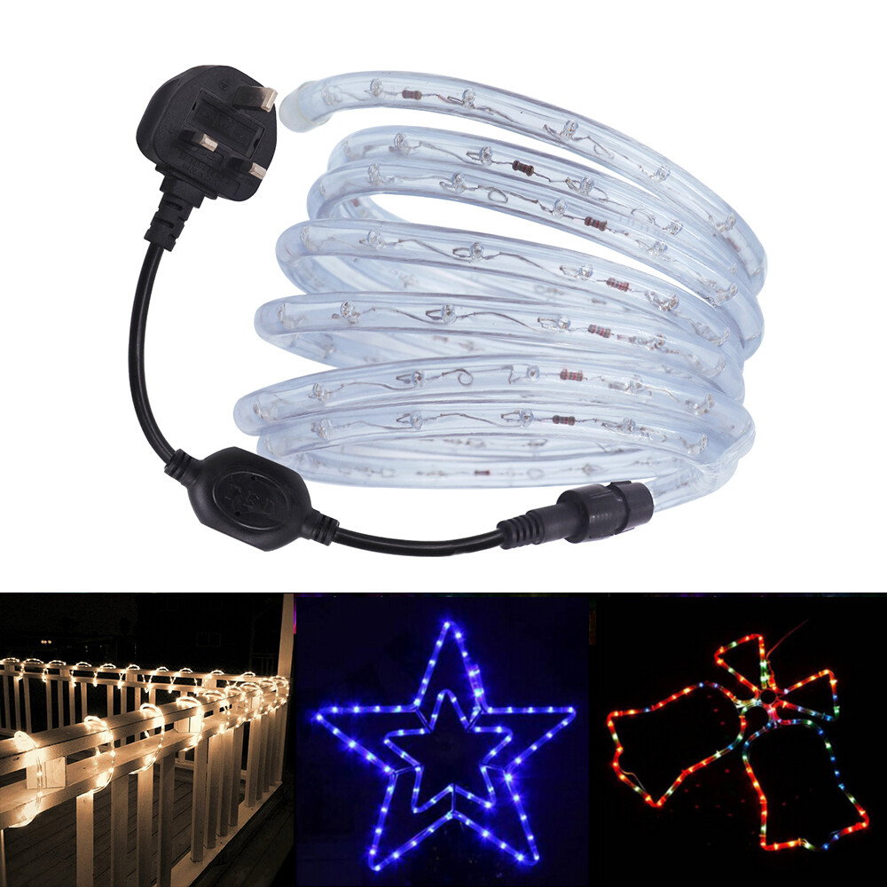 1m 5m 20m 100m LED Rope Tube Light Outdoor Home Garden Christmas Decor ...