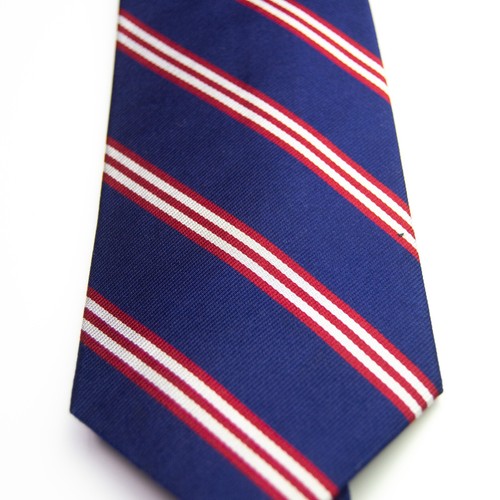 Brooks Brothers Krawatte Navy Blau Rot Weiß Streifen Regiment 100% Seide Muster - Bild 7 von 7