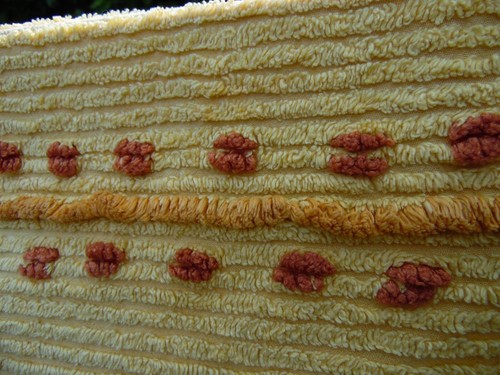 Vintage Original Retro Double Yellow Ribbed Candlewick Bedspread Blanket #2 - Picture 14 of 20