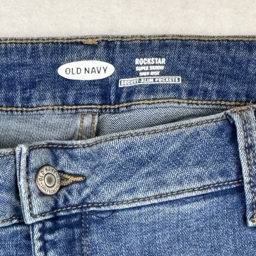 Jeans Old Navy Rockstar super skinny taglia 24 più vita alta denim elasticizzato - Foto 3 di 6