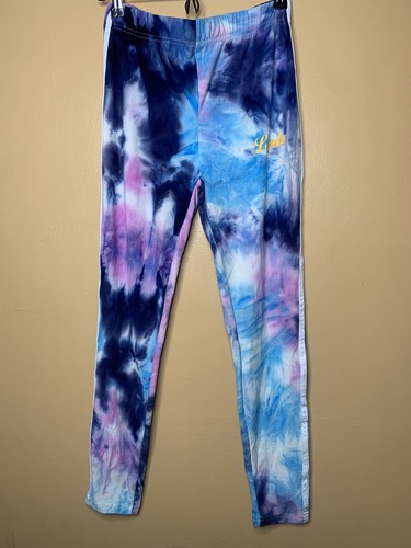 Vizio Donna XL Set 2pz Leggings Crop Top Rosa Blu Tye Felpa Manica Corta - Foto 5 di 21