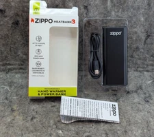 🔥New🔥 Zippo Black HeatBank 3 Rechargeable Hand Warmer
