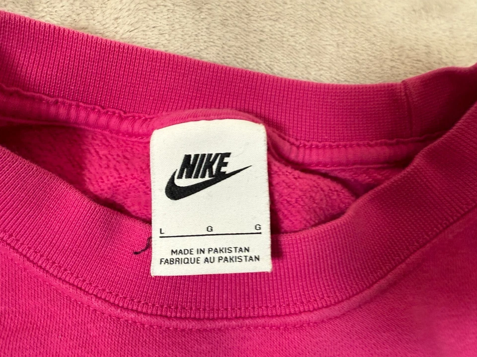 Moletom Nike feminino G rosa gola redonda suéter tamanho grande cropped feminino - Imagem 2 de 4