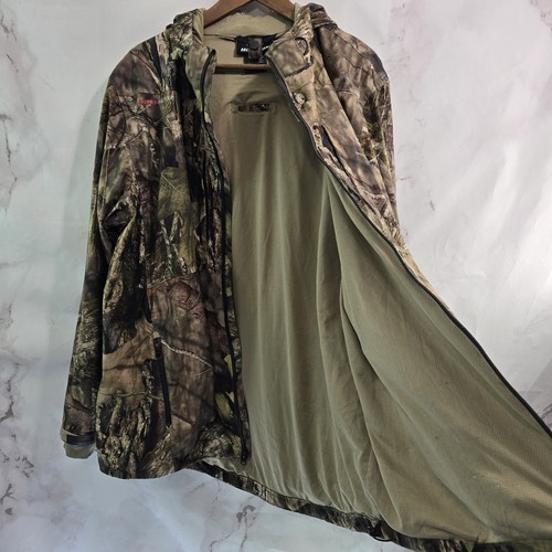 Mossy Oak Jacket Mens Large Camo Break Up Country Wood Coat Scent Factor Hood - Picture 9 of 15